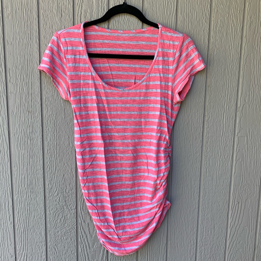 Motherhood Maternity Scoop Neck Striped Tee, small